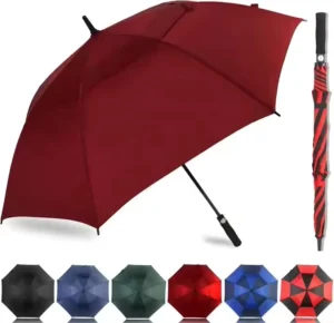54/62/68-Inch Automatic-Open Double-Canopy Vented Golf Umbrella