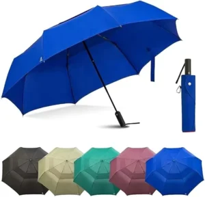 54-Inch Double-Vented Sturdy Windproof Auto Open Close Large Travel Rain Umbrella