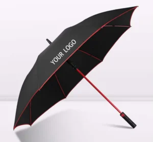 54 Inch Fiberglass Golf Umbrella with Semi Automatic Auto Open Windproof Red Frame for Corporate Business Gifts