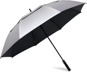 54 Inch Modern Straight Golf Umbrella with Auto Open Button Oversized Design UV Protection Waterproof and Windproof