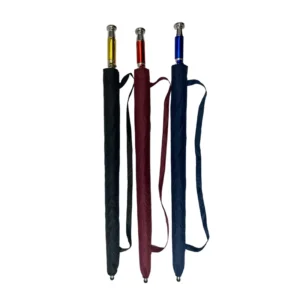 56-Inch Auto Open Golf Umbrella with Double Canopy Wind and Sun Protection Plastic Sleeve for Adults