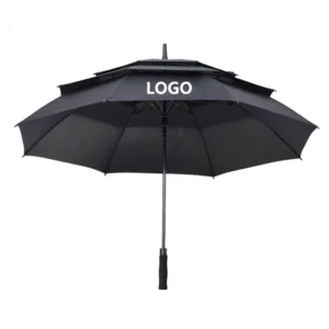 56-Inch Auto Open Golf Umbrella with Three Canopy Wind and Sun Protection for Adults