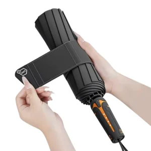 5cm Strap Three-Fold Fully Automatic Open-and-Close All-Weather Business Advertising Umbrella, Men’s Extra-Large Folding