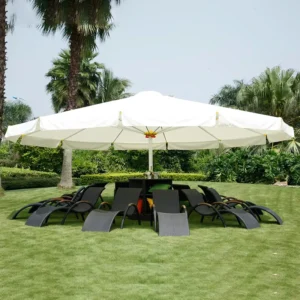 5m Round Outdoor Patio Sun Umbrella with Stand