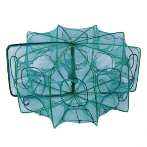 6-20-Hole Polygonal Stainless Steel Shrimp Cage Folding Fish Lobster Aquaculture Trap