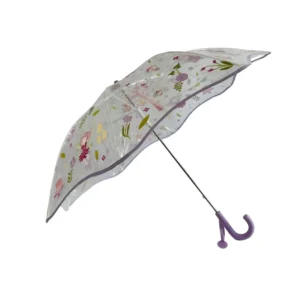 6 Ribs J Handle Children’s Umbrella Fiberglass Country Design 87cm Open Diameter