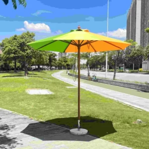 6.5 ft Central Pole Patio Umbrella Colorful Outdoor Beach Umbrella Parasol Poolside Sun Shade