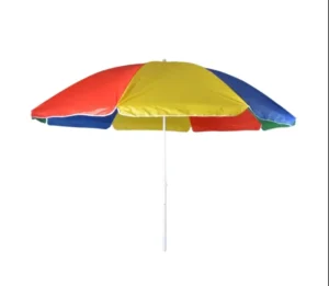 6.5ft Twice-Folded Portable Beach Umbrella with Sand Anchor Windproof Push-Button Tilt and UV 50+ Protection