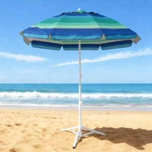 6.5ft Yellow White Combined Waterproof Aluminum UV Protection Contemporary Sun Beach Umbrella for Hotel Dining