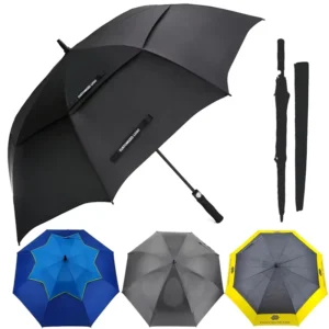62″68″ Auto-Opening Waterproof Double-Layer Vented Golf Umbrella