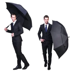 62, 68 Inch Automatic Open Golf Umbrella, Extra Large Double Canopy, Vented Windproof Waterproof Stick