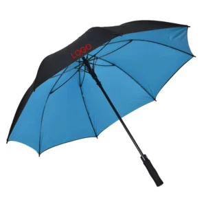 62 Inch Automatic Carbon Fiber Windproof Golf Umbrella with Printing Black EVA Handle