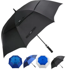 68/62/58 Inch Large Oversize Double Canopy Vented Automatic Open Stick Golf Umbrella For Men And Women