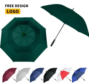 68-Inch Arc Golf Umbrella with Double-Layer Ventilated Canopy, Windproof