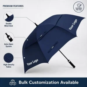 68-Inch Double-Layer Large Windproof Golf Umbrella for Outdoor Use