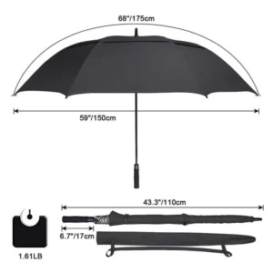 68-Inch Large Custom Printed Straight Golf Umbrella with Company Logo