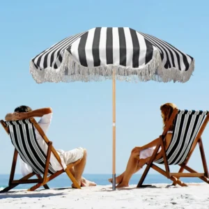 6FT Outdoor Patio Beach Umbrella Push-Button Tilt UPF 50+ for Hotels and Parks