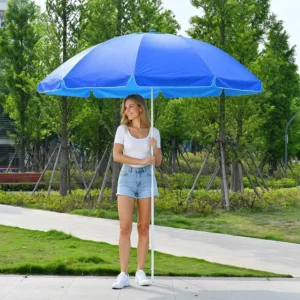 6ft Double Layer Patio Umbrella Heavy Duty Thick Ribs UV Block Outdoor Market Table Parasol Commercial Grade