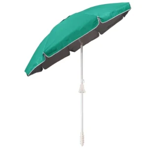 6ft Folded Portable Travel Beach Umbrella Tilt Air Vent UPF 50+ UV Protection Stainless Steel
