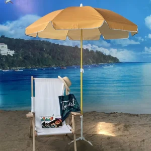 6ft Outdoor Reflective Recycled PET Polyester Eco-Friendly Beach Parasol Umbrella