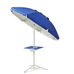 7 FT Portable Lightweight Heavy-Duty Sun Parasol with Sand Anchor and Folding Table for Fishing Camping