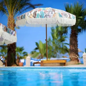 7 FT Valance Patio Market Umbrella With Tassels