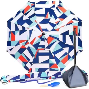 7.5 Ft Custom Logo Printed Outdoor Beach Umbrella With Sand Bag