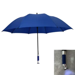 7037 Auto-Open Golf Umbrella, LED Handle, Windproof Fiberglass Ribs, OEM Customized Prints