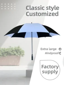 7058 Auto Open Withstand Wind Straight Umbrella Custom Branded Prints Classic Design Windproof Fiberglass Frame Golf Umbrella
