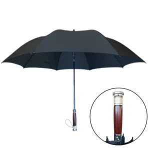 7066 High-End Auto-Open Business Gift Men’s Umbrella Wood Handle Windproof Factory Supply Custom Logo Golf Umbrella