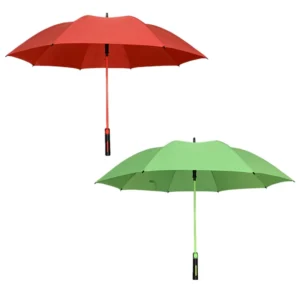 7067 Windproof Auto Open Semi Auto Golf Umbrella with Colored Fiberglass Ribs and Shaft
