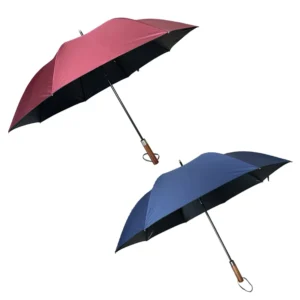 7071 Classic Golf Umbrella Windproof Rainproof UV Protection Wood Handle Auto Open 120cm 8