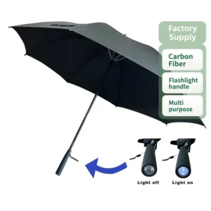 7076 Men’s Carbon Fiber Frame Lightweight Strong Golf Umbrella LED Handle