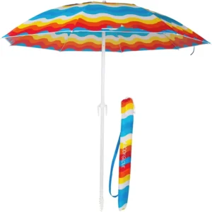 7Ft 8K UPF50+ Custom Beach Umbrella 190T Polyester Fiber