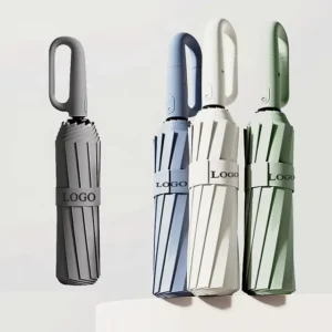 8 10 12-Rib Portable Custom Logo Windproof 3-Fold UV Sun Automatic Folding Umbrella