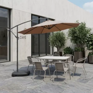 8-Bone All-Iron Banana Umbrella with Thick PU Fabric