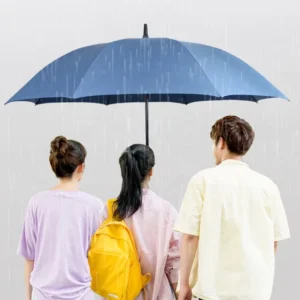 8-Bone Long-Handled Semi-Automatic Business Golf Umbrella 120cm Diameter Windproof Advertising Print