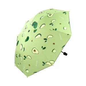8-Rib 21-Inch Iron Tube Glass Fiber Manual Folding Fruit Umbrella Travel Rain and Sun Protection Umbrella