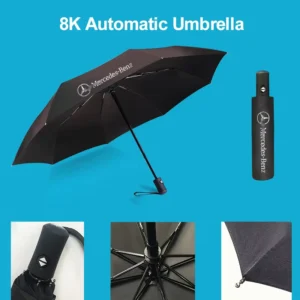 8-Rib Automatic Folding Business Style Travel Umbrella Custom Logo Printing