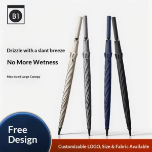 8-Rib Automatic Straight Golf Umbrella, Anti-UV