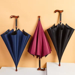 8-Rib Elderly Separable Manual Fiberglass Walking Stick Umbrella Dual-Use Black Sunscreen Outdoor Non-Slip