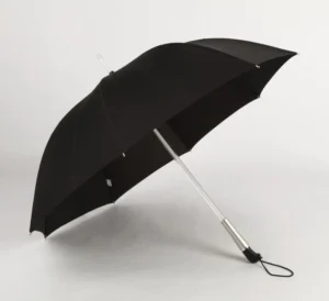 8-Rib Golf Umbrella with Classic Black Fabric and Windproof Handle
