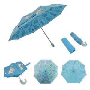 8 Ribs Kids Magic Color Changing Umbrella, Unicorn Print Water Sensitive Folding Umbrella Suitable for Children