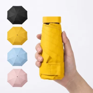 8 Ribs Rainproof Folding Umbrella with Storage Bag for Outdoor Activities