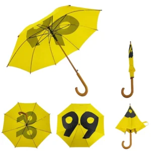8 Ribs Wood Crook Handle Straight Umbrella Natural Wood Hook Handle Marketing Event Gift Umbrella Fashionable