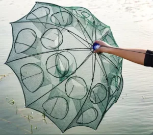 8-Side 4-22-Hole Foldable Automatic Folding Lobster Cage Umbrella Fishing Shrimp Trap