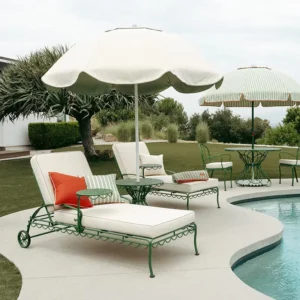 8.5ft Macrame Umbrella, Modern Design, Outdoor Sun Parasol for Beach, Patio, Pool, or Garden