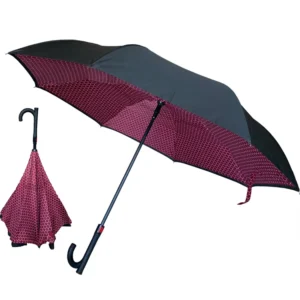8065 Custom Print Logo Reverse Umbrella Upside-Down Windproof Double-Layer Customized Advertising Inverted Umbrella