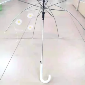 8K 21-Inch Transparent Windproof Straight Umbrella, Multiple Colors