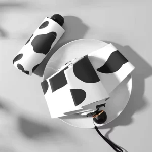 8K Five Fold Cow Pattern Cute Windproof Waterproof Auto Mini Umbrella Pocket
